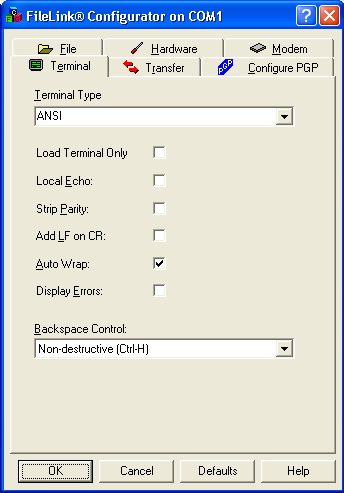 cfg terminal page